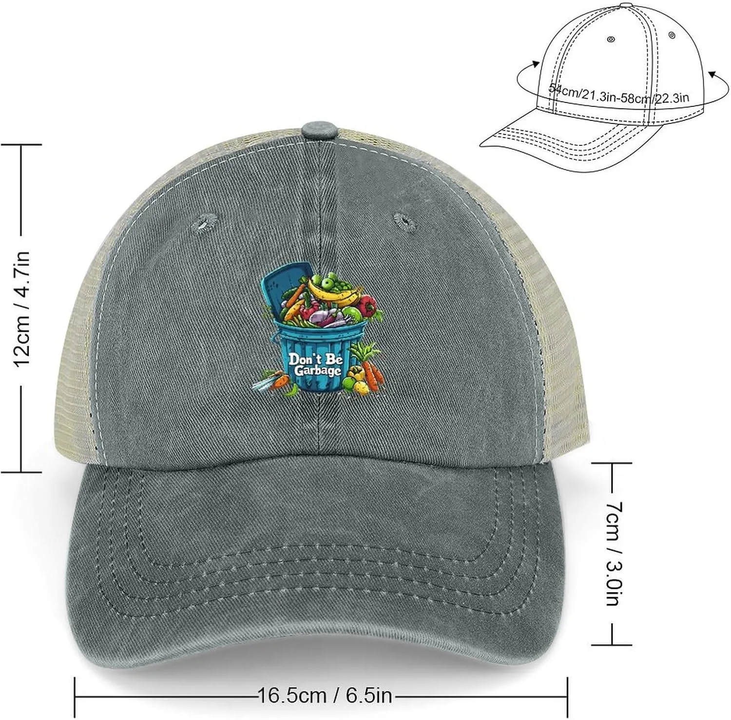 Don't Be Garbage Funny Baseball Cap Men & Women Adjustable Trucker Classic Style Sun Hat