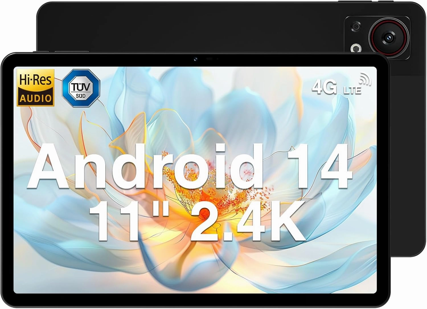 DOOGEE T30SE Tablet, 2.4 K 11 Inch Android14 Tablet with 9GB RAM 128GB ROM 1TB Expand, Octa Core Processor, 8580mAh, Dual 13MP Camera, 4 Speakers, 5G WiFi 4G LTE, BT5.0, GPS, Black