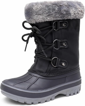 DREAM PAIRS Boys & Girls Faux Fur-Lined Ankle Winter Snow Boots