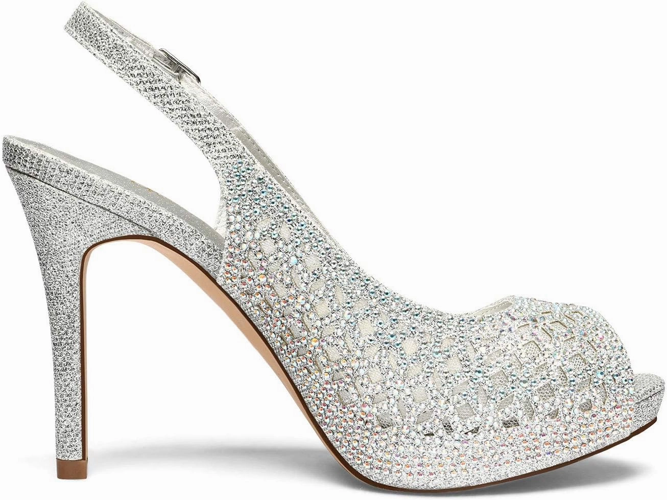 DREAM PAIRS Women's High Heels Platform Dress Rhinestones Peep Toe Pumps Shoes