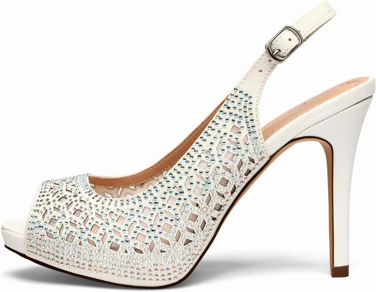 DREAM PAIRS Women's High Heels Platform Dress Rhinestones Peep Toe Pumps Shoes