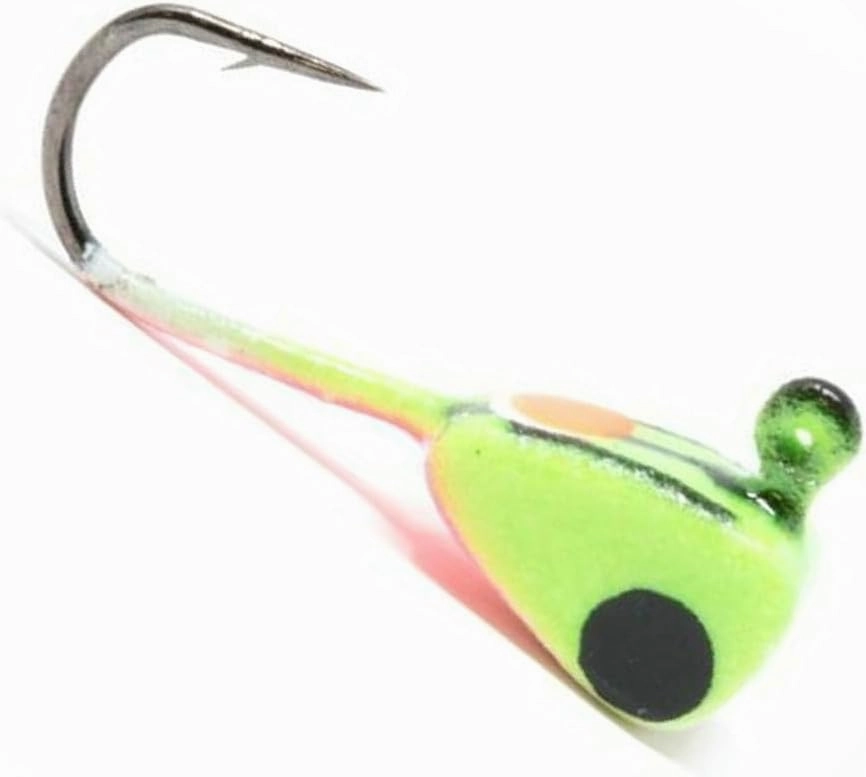 Drop Kick 1/32 Oz White Green Glow Bar Ice Fishing Jig Highly Efficient Lures for Various Kinds of Fish Jagg0le0674