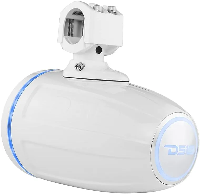DS18 NXL-X6TP/WH Hydro 6.5" Marine Towers with Integrated RGB LED Lights High Performance, Marine Grade IP65 Rated, 300 W Max 150 W RMS 4 Ohms (Pair)