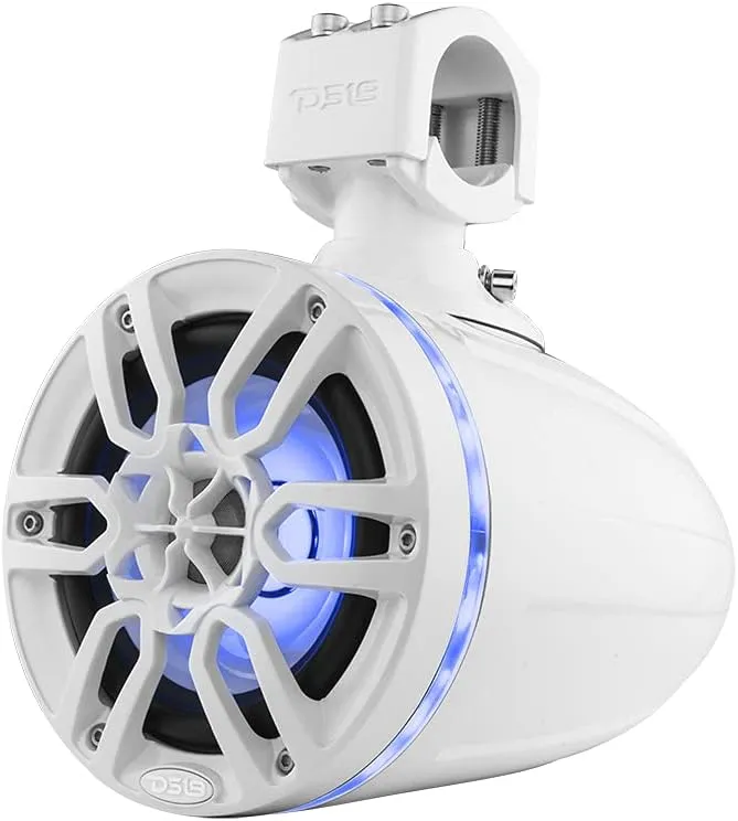 DS18 NXL-X6TP/WH Hydro 6.5" Marine Towers with Integrated RGB LED Lights High Performance, Marine Grade IP65 Rated, 300 W Max 150 W RMS 4 Ohms (Pair)
