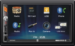 Dual DM70MIR DM70MIR 7-in. Double-DIN Digital Media Receiver with Bluetooth and USB Screen Mirroring