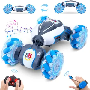 Dysaim Gesture Sensing RC Stunt Car Toys for 6-12 Boys&Girls - Birthday for Kids, Hand Controlled 2.4Ghz Remote Control Twist Cars, 4WD Transform All-Terrain Off Road Vehicle