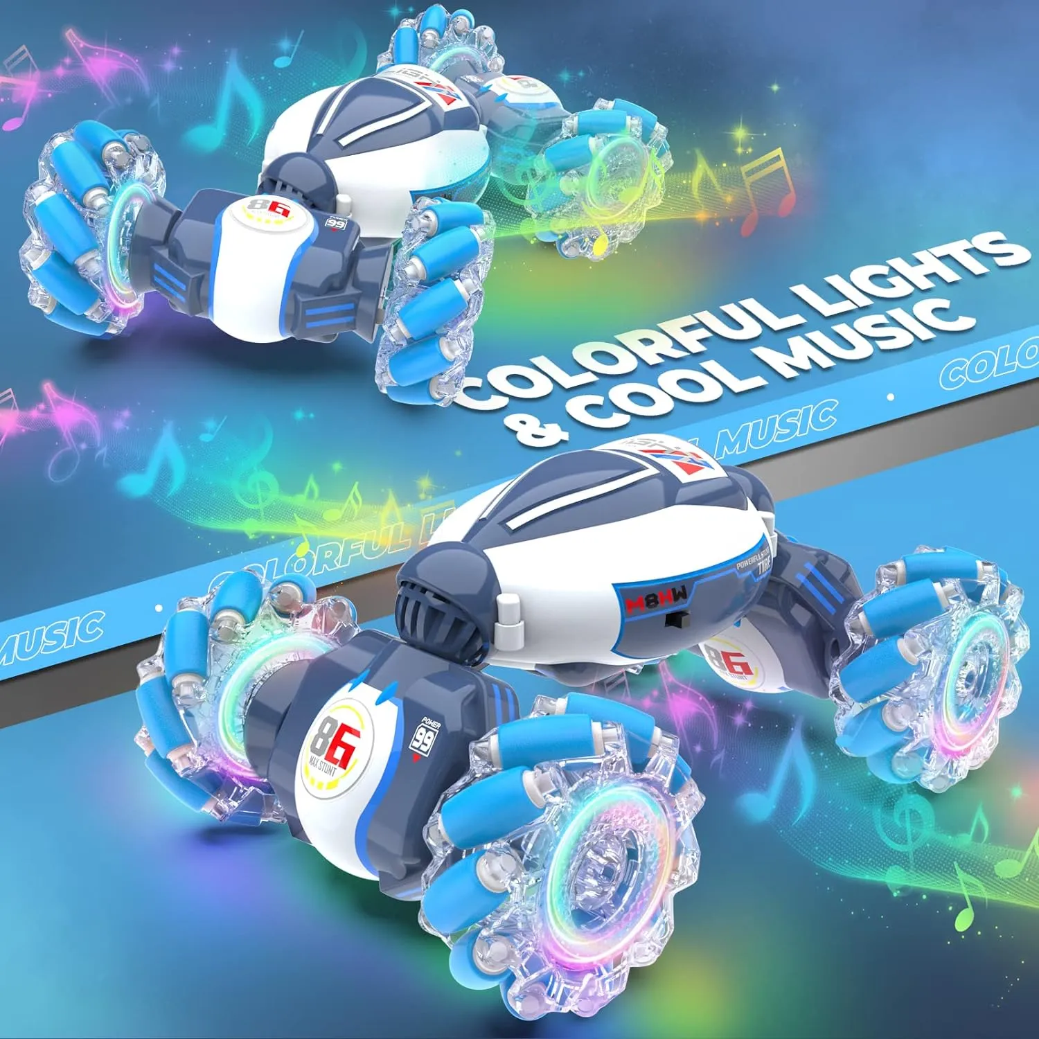 Dysaim Gesture Sensing RC Stunt Car Toys for 6-12 Boys&Girls - Birthday for Kids, Hand Controlled 2.4Ghz Remote Control Twist Cars, 4WD Transform All-Terrain Off Road Vehicle