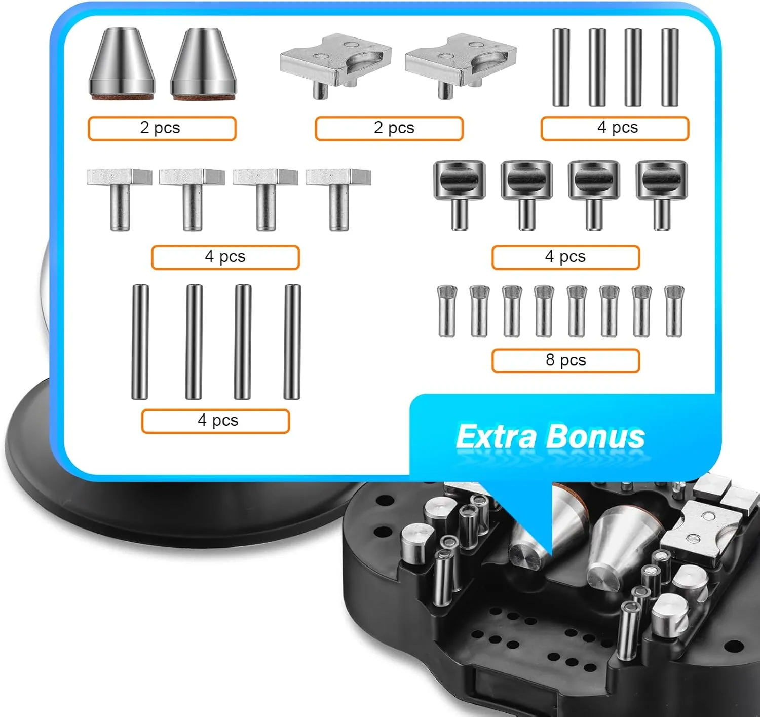 DZQ Ball Vise 3" Engraving Setting Tool 360°Rotation Professional Ball Vise 36PCS Attachment Jewelry Engraving Block Tools Standard Block (Black)