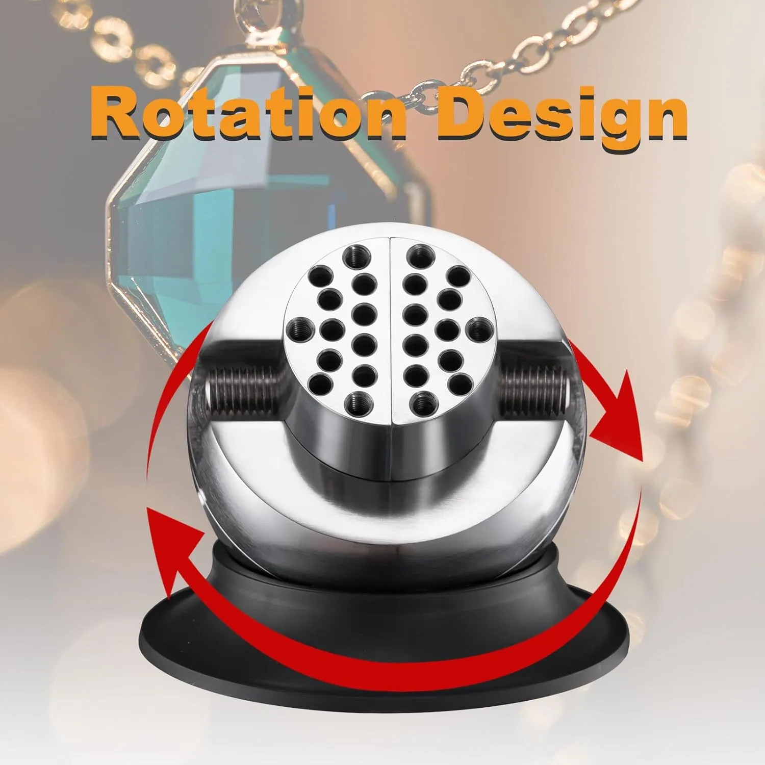 DZQ Ball Vise 3" Engraving Setting Tool 360°Rotation Professional Ball Vise 36PCS Attachment Jewelry Engraving Block Tools Standard Block (Black)