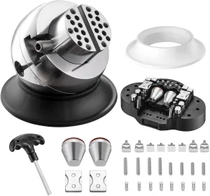 DZQ Ball Vise 3" Engraving Setting Tool 360°Rotation Professional Ball Vise 36PCS Attachment Jewelry Engraving Block Tools Standard Block (Black)