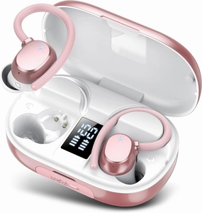 Ear buds Wireless Bluetooth Earbuds Sport 2025 NEW Bluetooth 5.3 Headphones with LED Display 128H Playtime Powerful Bass Over Ear Earphones with Earhooks IP7 Waterproof for Gym/Running/Workout