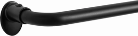 Eclipse Clinton Curtain Rods, Black Out Curtain Rod, 5/8 Inch Blackout Wrap Around Adjustable Curtain Rod, Curtain Rods For Windows 28 to 48 Inch, Matte Black Curtain Rod