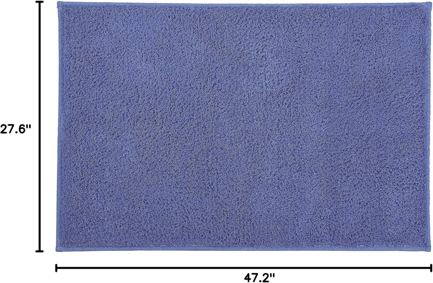 Eco Living Kansas Non-Skid Cotton Bathroom Rug (27.6x47.2in, Blue)