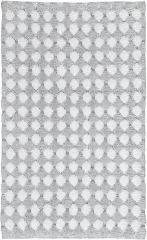Eco Living Merida Natural Cotton Bathroom Rugs (27.6x47.2in, Silver Grey)