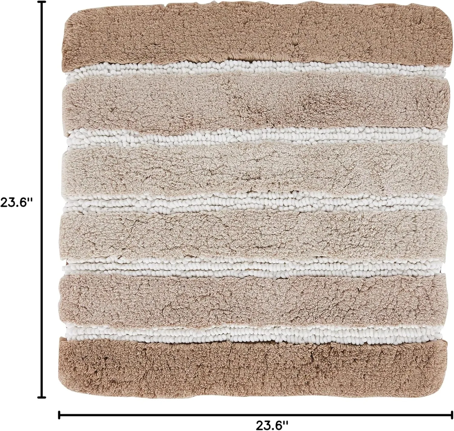 Eco Living Phoenix Natural Cotton/Polyester Bathroom Rugs (23.6 x 23.6in, Taupe)