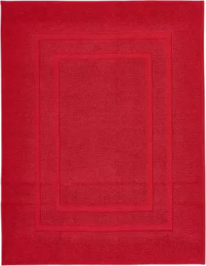 Eco Living Plaza 100% Natural Cotton Terry Cloth Rugs 23.6x31.5in [60x80cm] (Red)