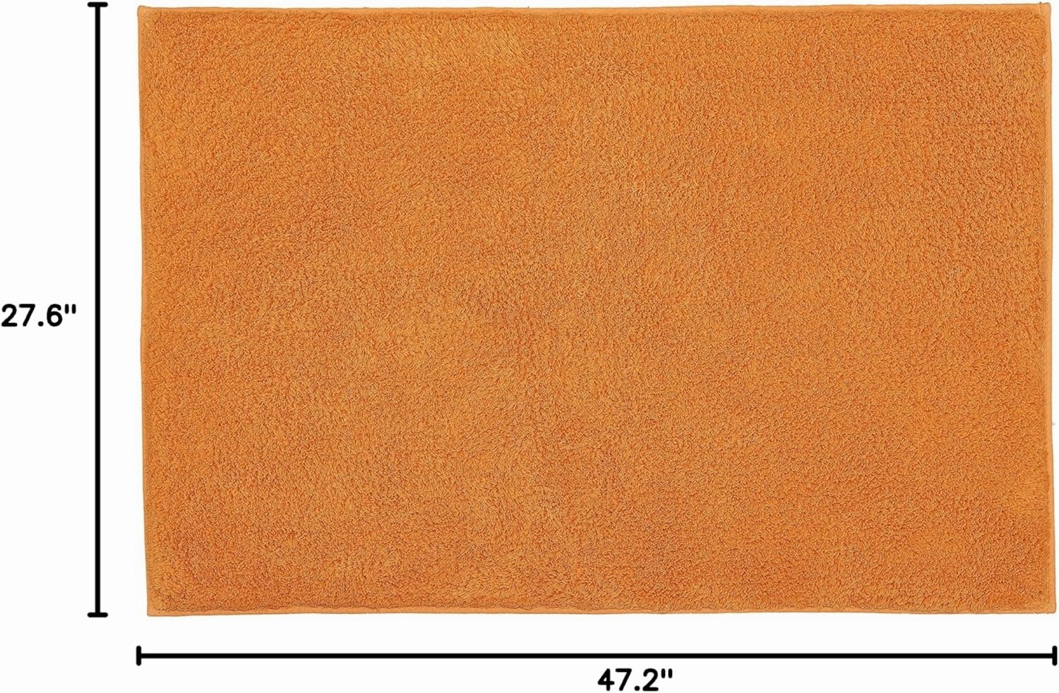 Eco Living Kansas Non-Skid Cotton Bathroom Rug (27.6x47.2in, Orange)