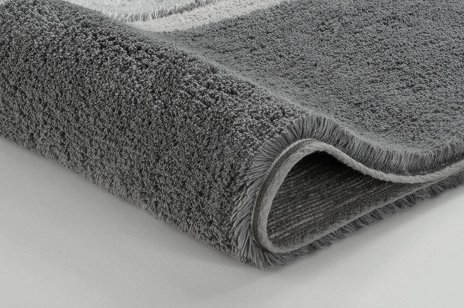 Eco Living Life Non Slip Cotton Bathroom Rug (27.6'' x 47.2'', Anthracite Grey)