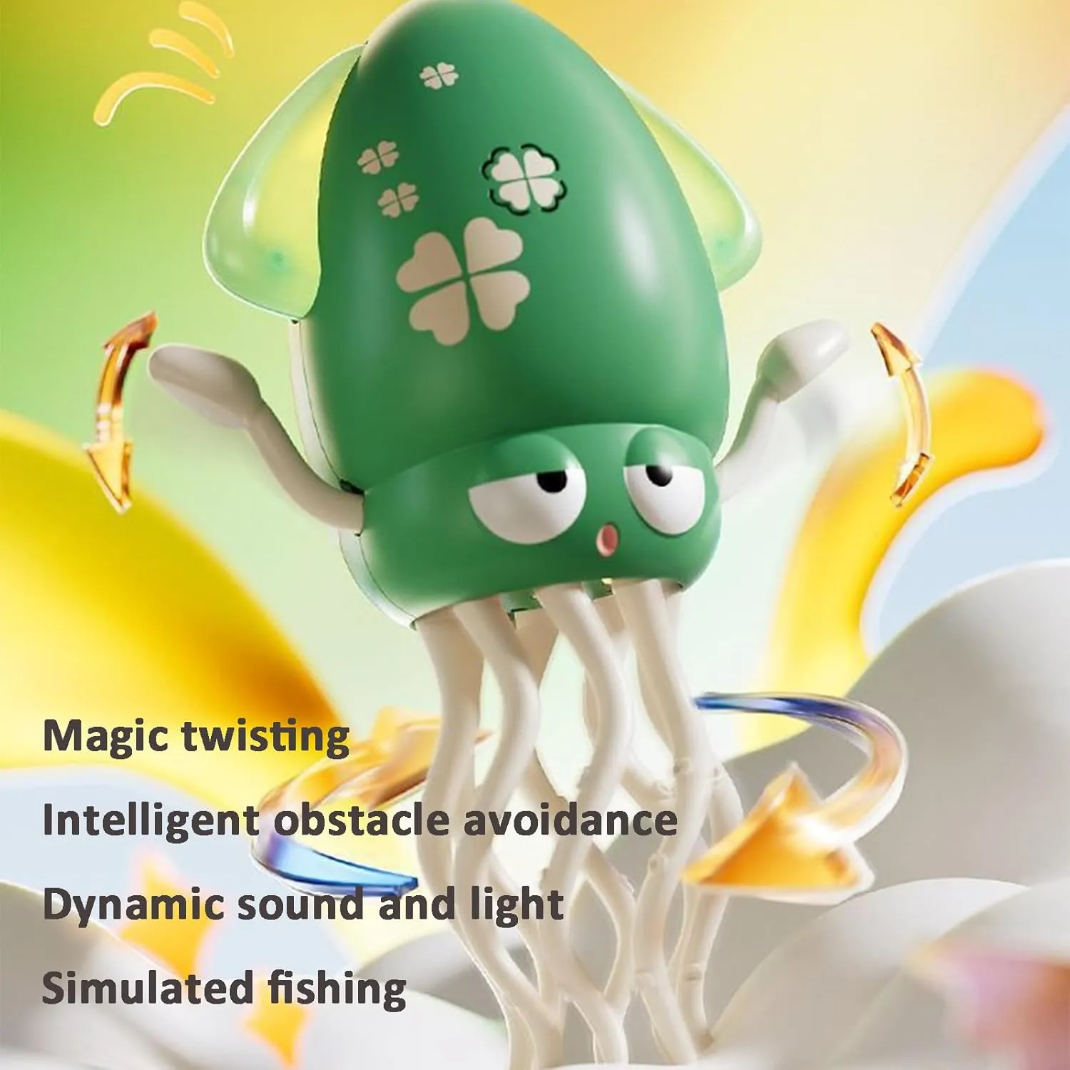 Electric Crawling Octopus Toy, Magic Dancing Octopus Toy, Crazy 8-Leg Auto-Dance octopus toy, Crawling Dancing Automatic Obstacle Sensor toys,Smart-Tentacle Self-Navigating Robotic Pet Toys (Pink, S)