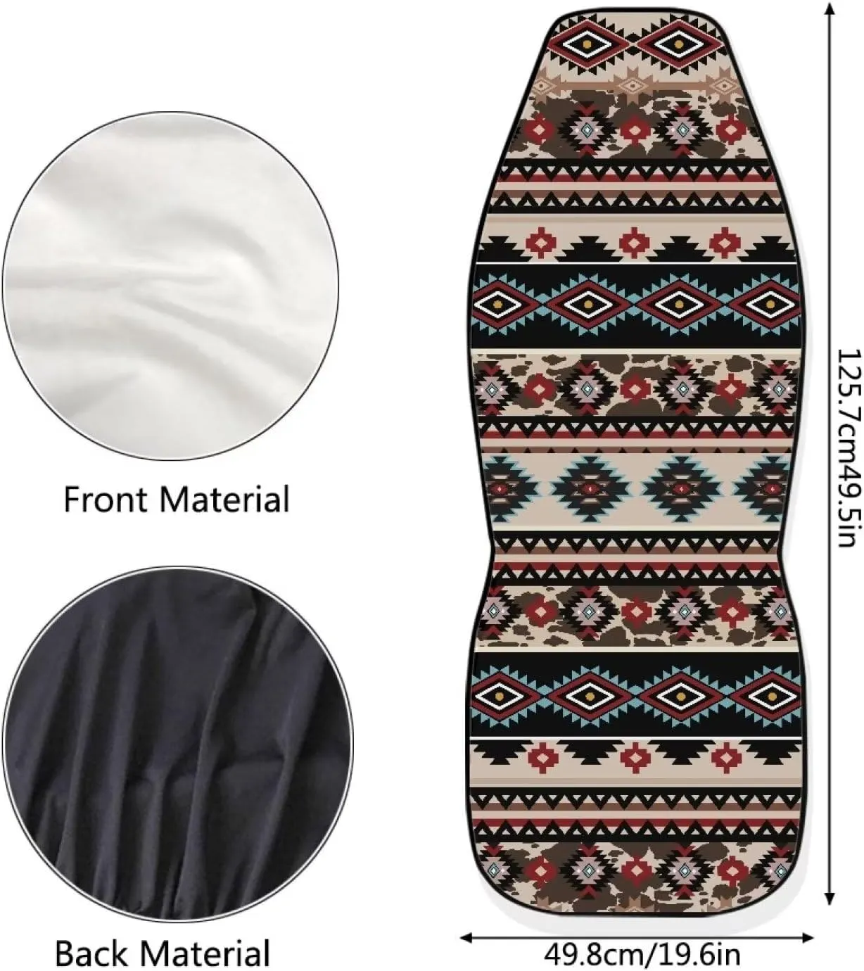 ELEQIN Aztec Geometric Car Seat Covers Two Front Only for Car, Automotive Interior Covers, Airbag Compatible, Quick Setup Universal Fit Seat Covers for Car, Truck, SUV