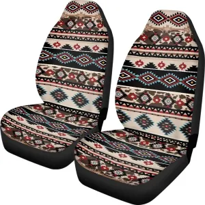 ELEQIN Aztec Geometric Car Seat Covers Two Front Only for Car, Automotive Interior Covers, Airbag Compatible, Quick Setup Universal Fit Seat Covers for Car, Truck, SUV