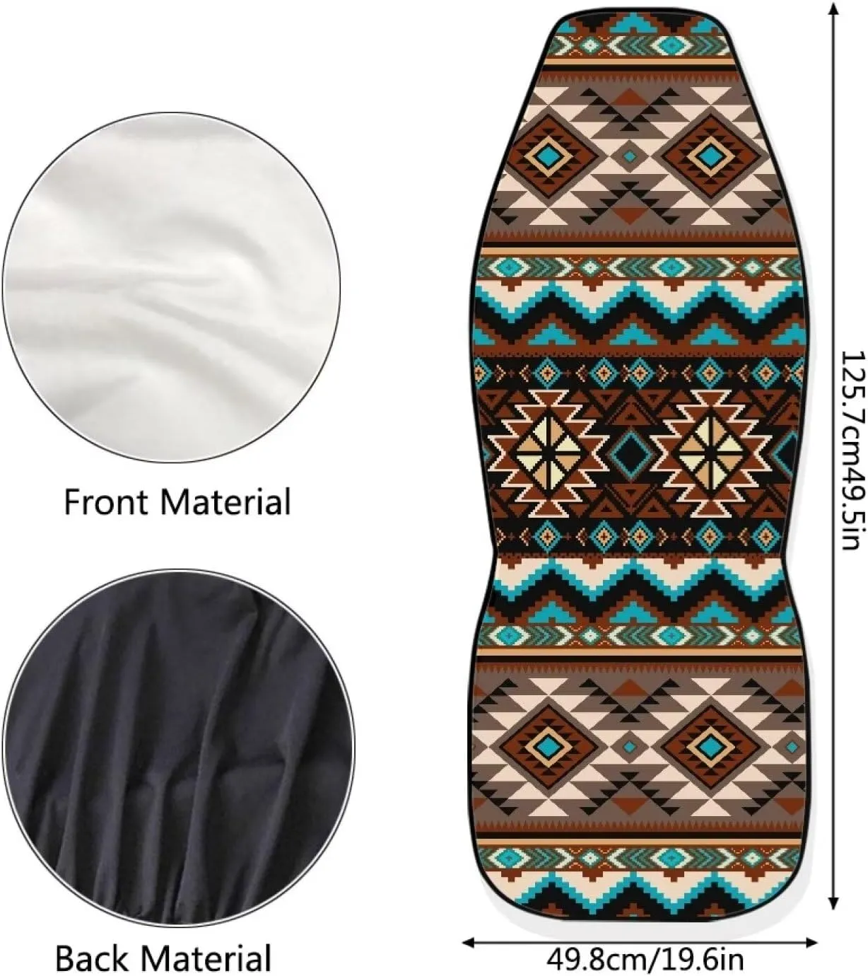 ELEQIN Aztec Tribal Car Front Seat Covers, 2 Pack Polyester Automotive Seat ProtectorsSoft & Breathable, Vehicle Interior Accessories for Most Cars