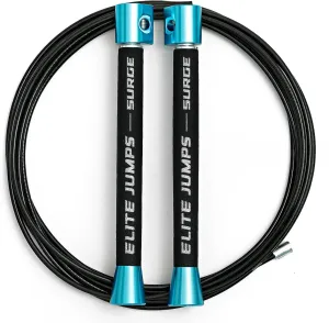 Elite Jumps Surge 3.0 Professional Speed Rope for Double Unders - Patented Dual Bearing Ultra Light-Weight Handle for Premium Spin Control and Kink-Resistant Cable for fast Speed Jump Rope