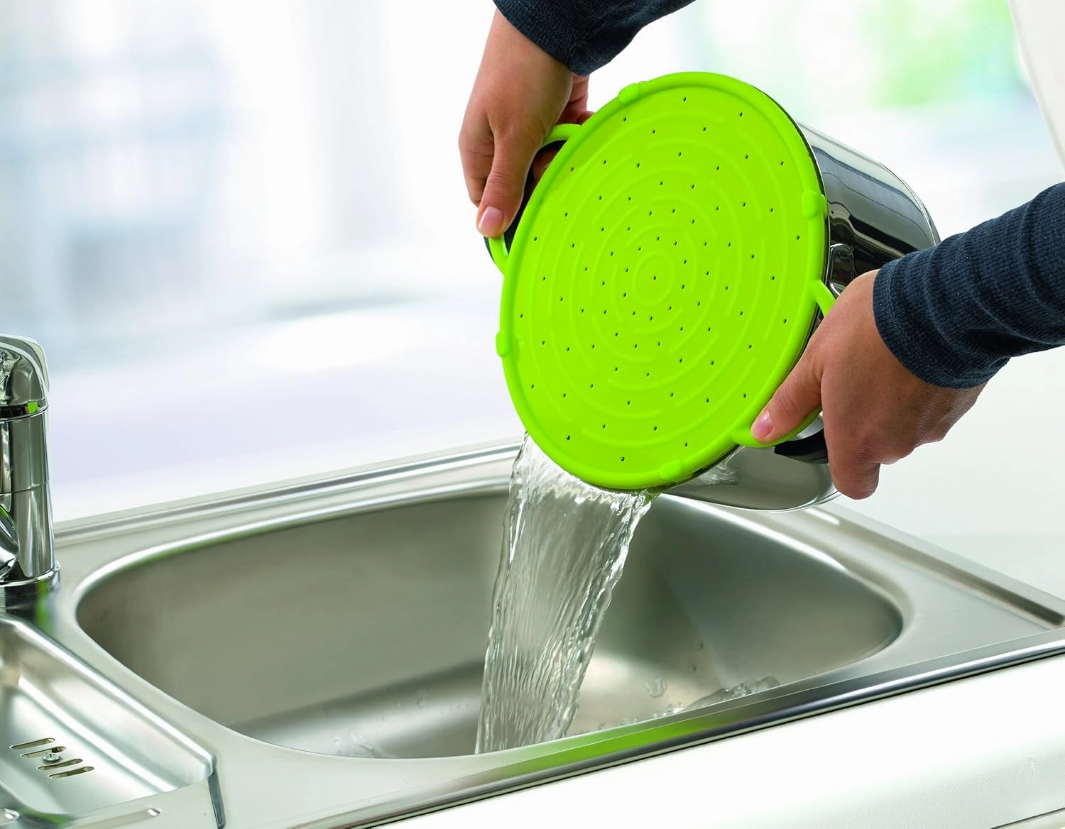 Emsa 514557 Smart Kitchen Silicone Splash & Splatter Guard Ø 26 cm, Green