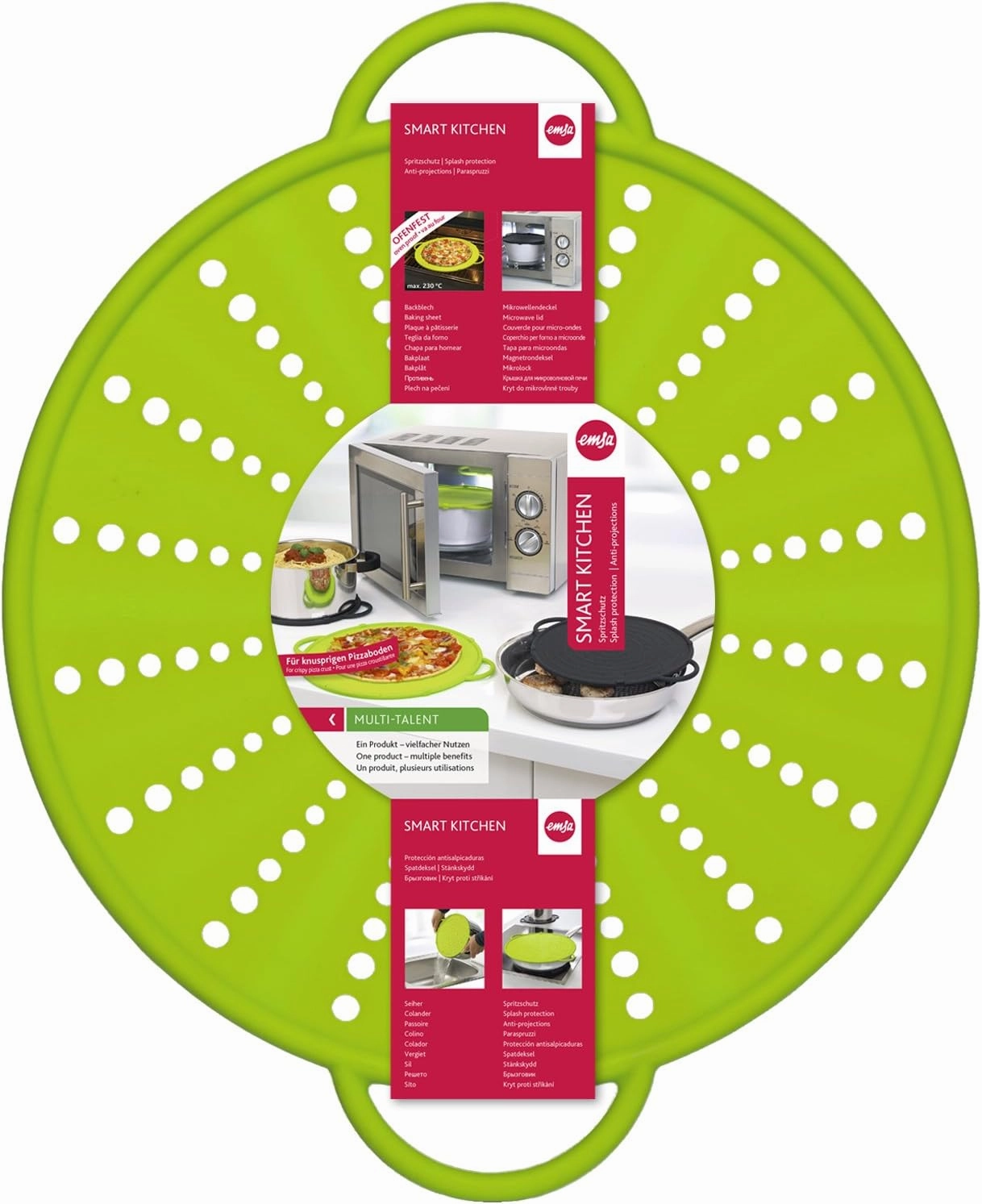 Emsa 514557 Smart Kitchen Silicone Splash & Splatter Guard Ø 26 cm, Green
