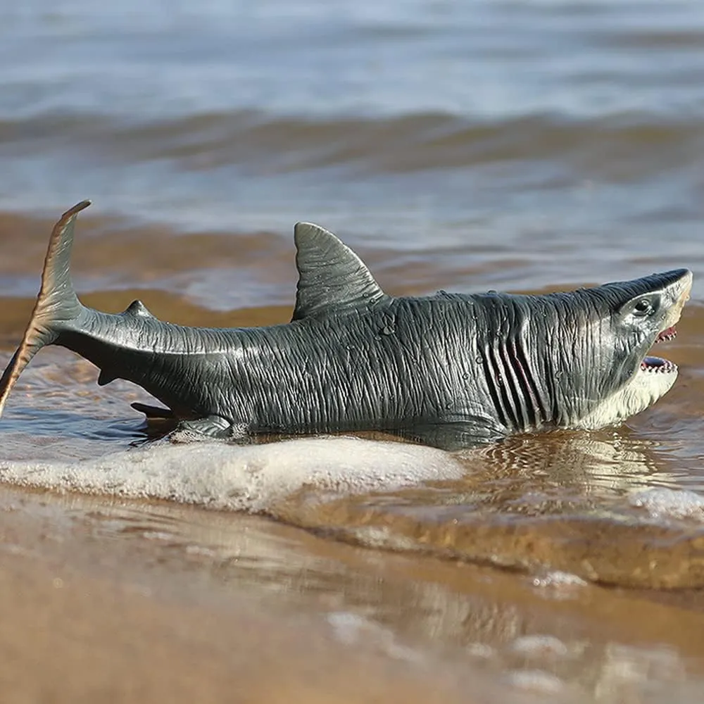 EOIVSH Large Megalodon Shark Toy, Plastic Ocean Animal Figurine, Realistic Sea Monster Toy Figure for Collection Gift, Bath Toy, Cake Topper