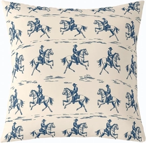 Erosebridal Horse Race Decorative Pillowcase 22x22 Inch Racing Rustic Cushion Cover for Kids Boys Men Gaming Sports Western Cowboy Blue Yellow Cushion Case Soft Throw Pillow Cover