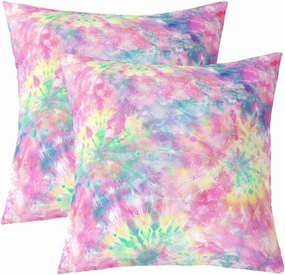 Erosebridal Kids Tie Dye Cushion Cases, Bohemian Batik Pillow Covers for Bedroom Living Room, Boho Psychedelic Throw Pillow Covers, Trippy Tattoo Watercolor Decorative Pillow Covers,18x18 Set of 2
