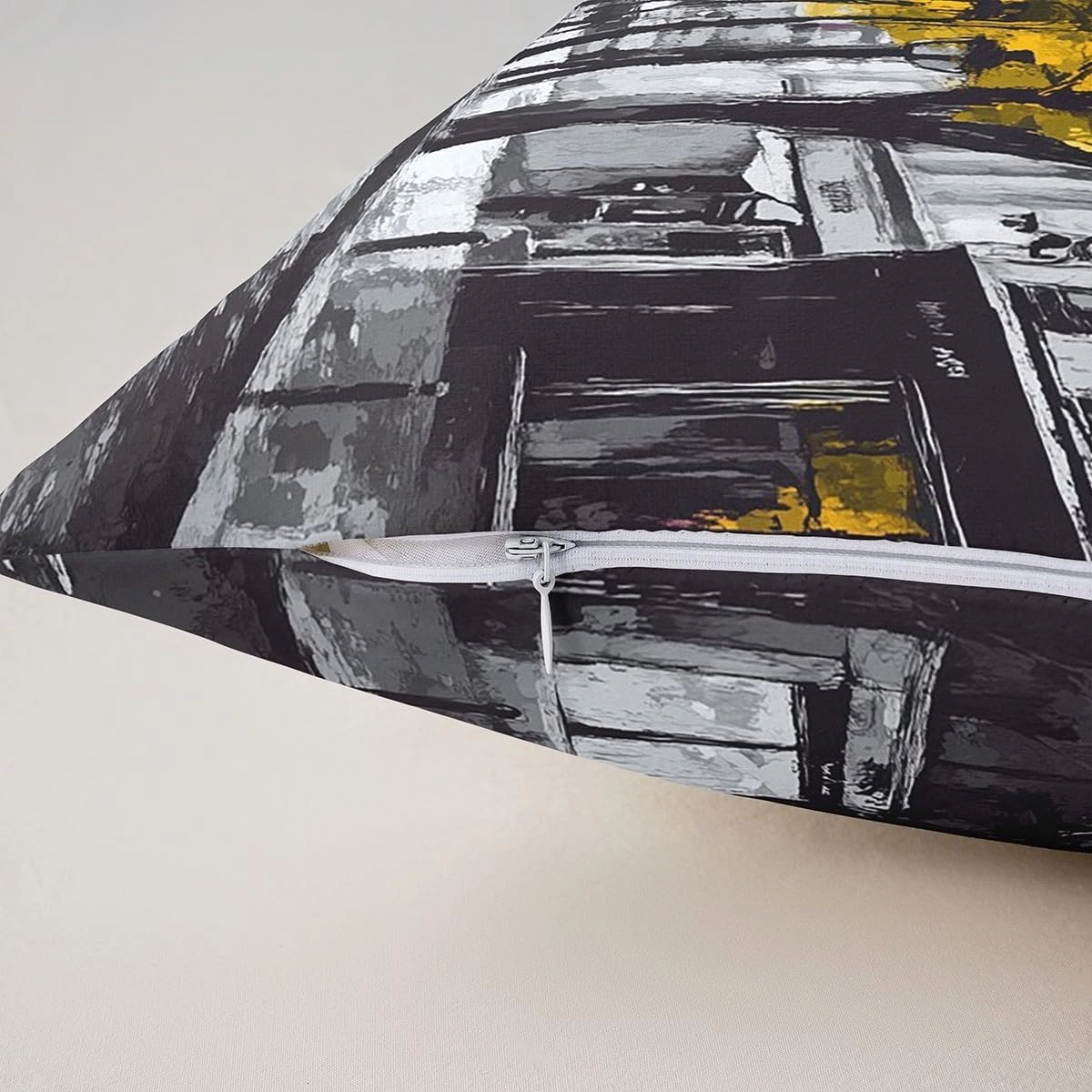 Erosebridal Valentine's Day Set of 4 Throw Pillow Covers 16x16 Inch, Couple Walking Pillow Covers, Romantic Eiffel Tower Cushion Covers, Cityscape Street Decorative Pillow Covers