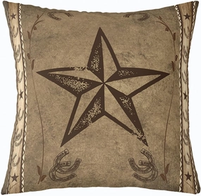 Erosebridal Western Texas Star Throw Pillow Cover 18x18 Inch,Rustic Farmhouse Pillow Cover,Horseshoe Cowboy Cushion Case,Retro Cabin Southwestern Decorative Square Pillow Case,Taupe