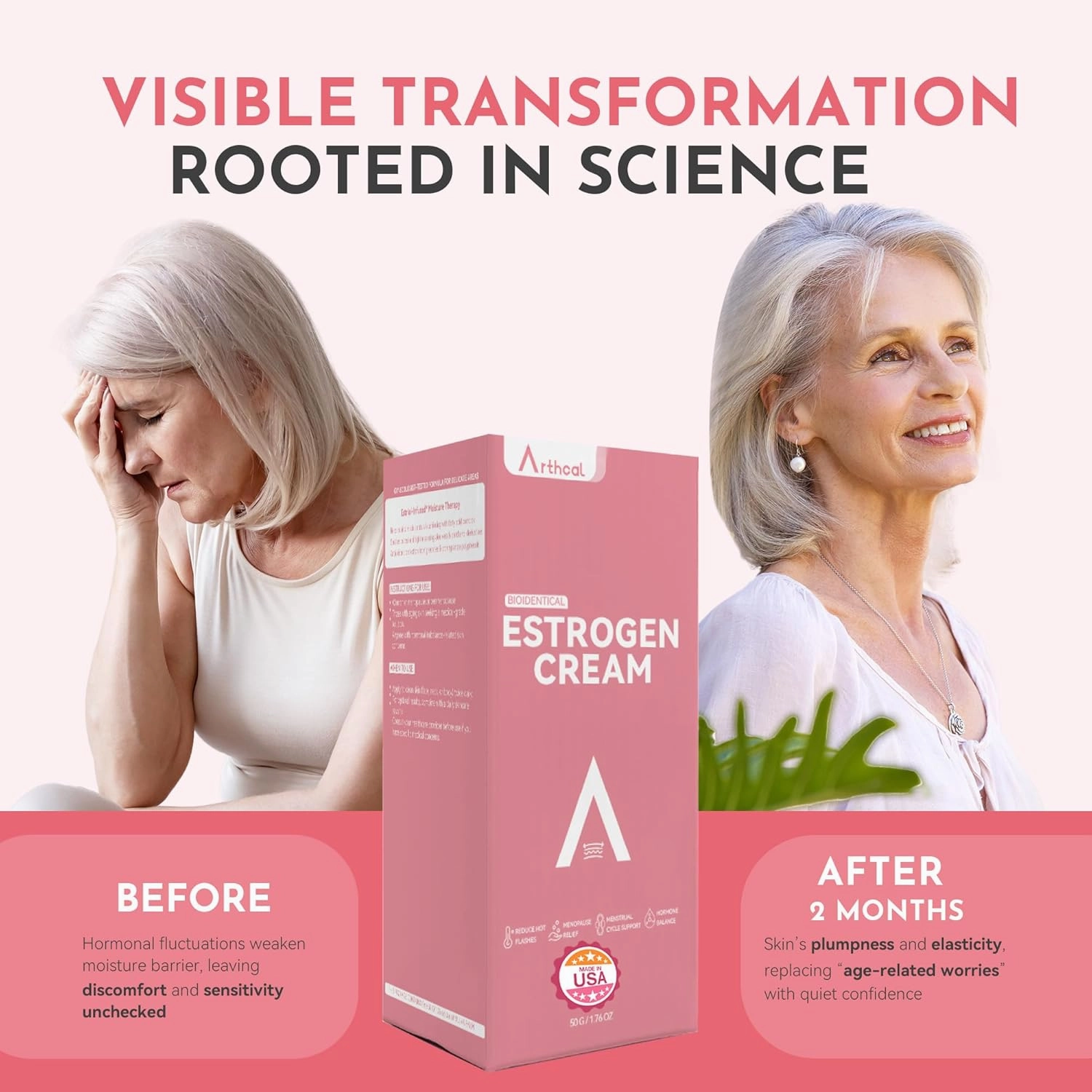 Estriol Face Cream for Women | Natural Bioidentical | Estrogen Cream for Hot Flash & Menopause Relief | Wild Yam Hormone Balance Cream for Menstrual Cycle Support, Skin Firmness | 1.76oz
