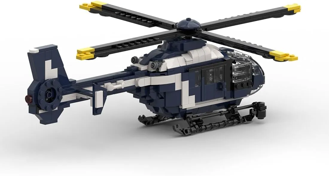 European EC 135 Helicopter Building Kit, Military Transport Series Building Blocks Set (634PCS)