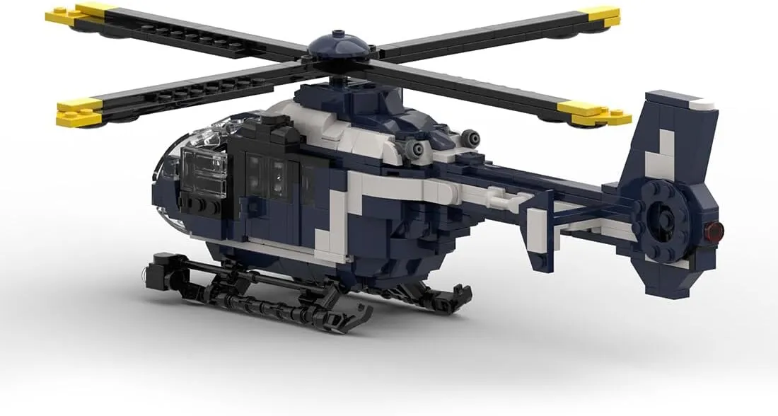 European EC 135 Helicopter Building Kit, Military Transport Series Building Blocks Set (634PCS)