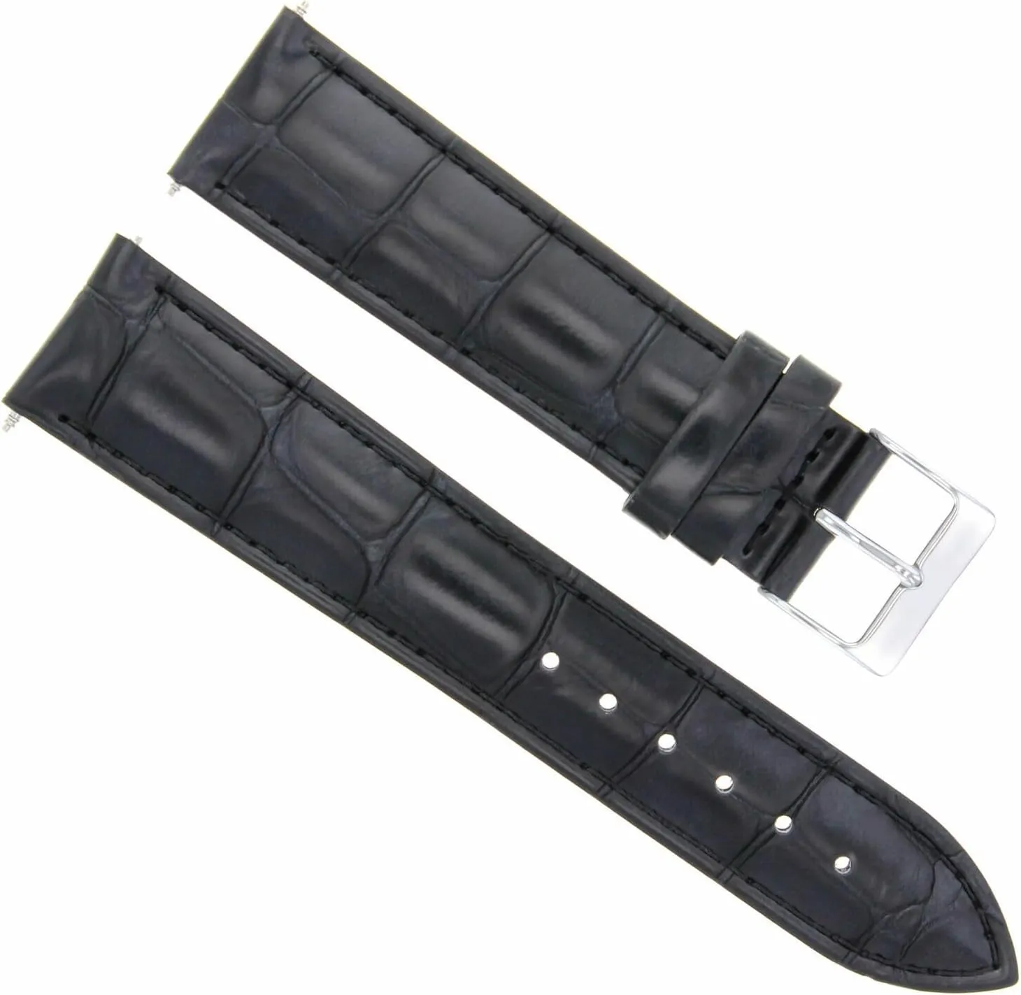 Ewatchparts 20mm Italian Genuine Leather Watch Band Strap Compatible With Dunhill Watch Black