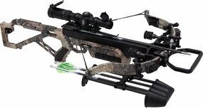 Excalibur Micro 380 Lightweight Compact Accurate Ambidextrous CeaseFire Safety Hunting Archery Crossbow - Scope, 30 mm Scope Rings, 4 Quill 16.5" Arrows, Rebolt Quiver Included