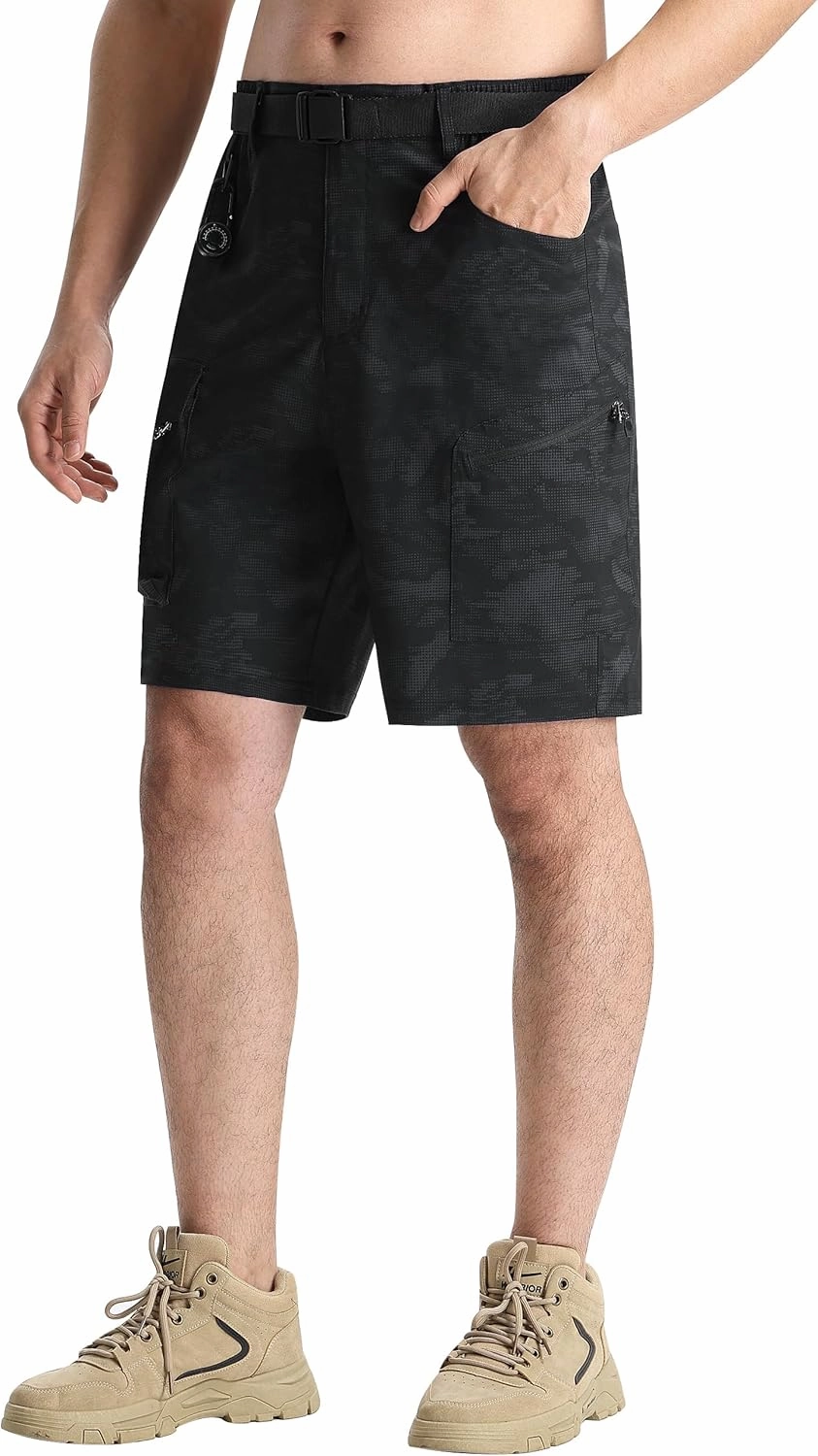 EZRUN Men's Hiking Cargo Shorts Quick Dry Golf Outdoor Work Tactical Shorts with Multi Pocket for Fishing Travel