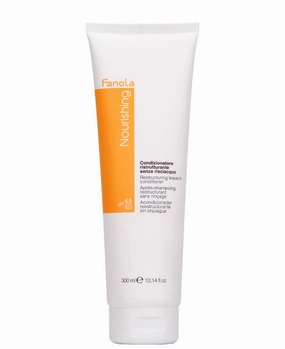 Fanola Restructuring Leave In Conditioner - Hydrating Hair Care with Frizz Control & Breakage Repair - Made with Linseed Oil & Milk Proteins for Instant Hair Shine (10.14 oz)