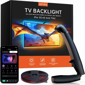 FFJ TV LED Backlight, 14.7ft Cuttable TV Lights That Change with TV for 55-65 Inch Screen and PC Monitor, TV Backlight with Sensor, Smart App Control, Game & Music Sync Color Changing Light