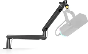 FIFINE Microphone Boom Arm, Low Profile Adjustable Stick Microphone Arm Stand with Desk Mount Clamp, Screw Adapter, Cable Management, for Podcast Streaming Gaming Studio-BM88