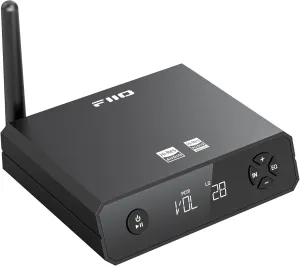 FiiO BR13 HiFi Bluetooth 5.1 Music Receiver Long Range Bluetooth Adapter with USB DAC, LDAC/aptX Low Latency, OLED Display & RCA Optical Coaxial Output for Home Stereo,PC/TV