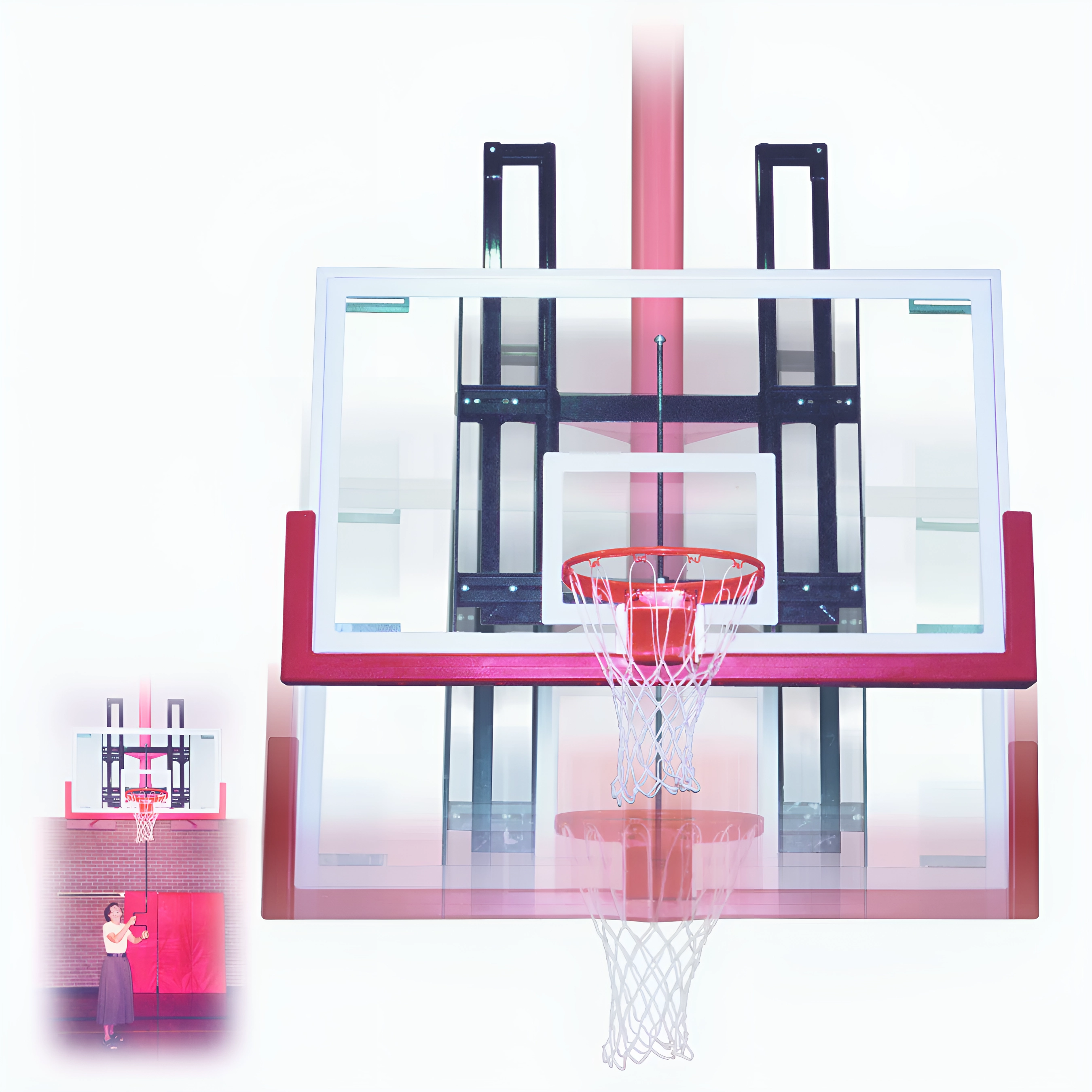 FIRST TEAM SUPERMOUNT01 SELECT WALL MOUNTED BASKETBALL HOOPS- 36"X60" ACRYLIC