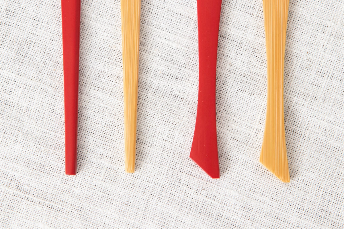 Fish Fork [ Natural, Red ] / Small, Large / Mōsō bamboo / Ōita-JPN 211106