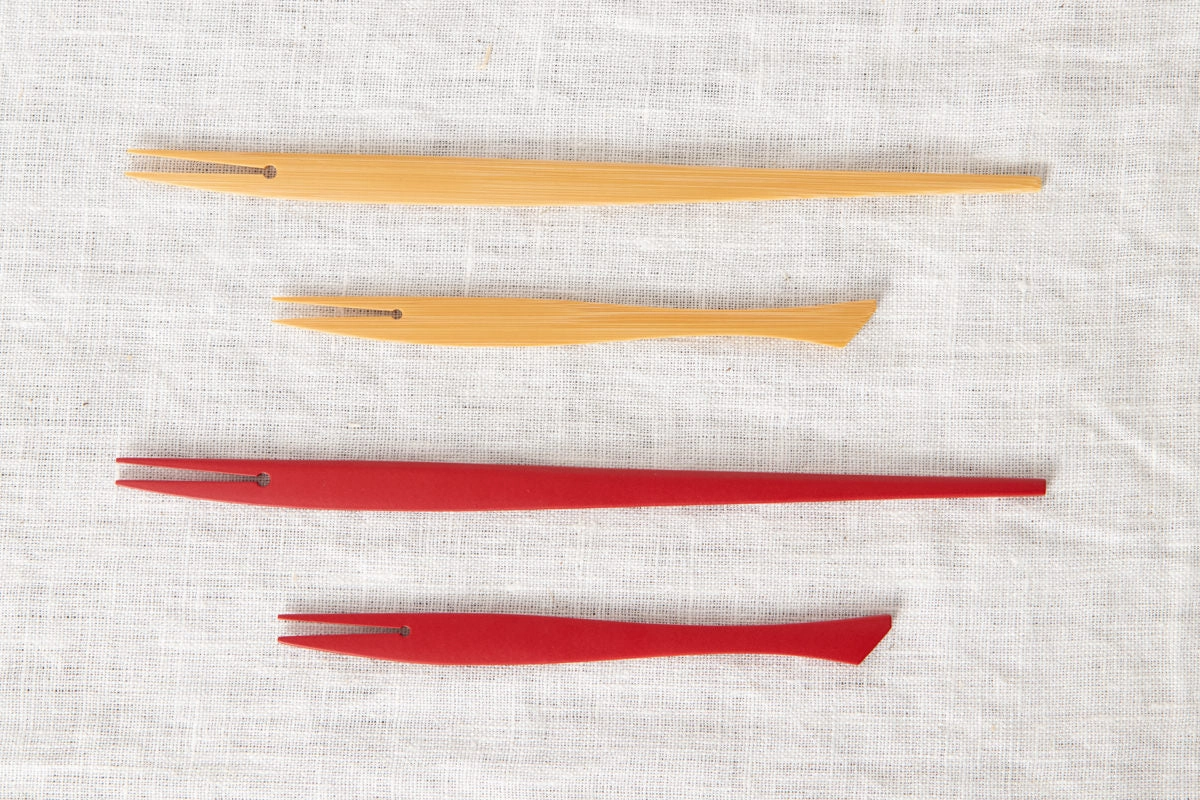 Fish Fork [ Natural, Red ] / Small, Large / Mōsō bamboo / Ōita-JPN 211106