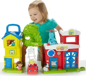 Fisher-Price Little People Toddler Toy Animal Rescue Playset with Lights Sounds Figures & Vehicles for Pretend Play Kids Ages 1  Years​