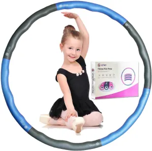 Fitness Hoop for Kids Ages 3-8 | Blue-Gray Fitness Hoop for Kids, can be dismantled, Including Electronic Instructions