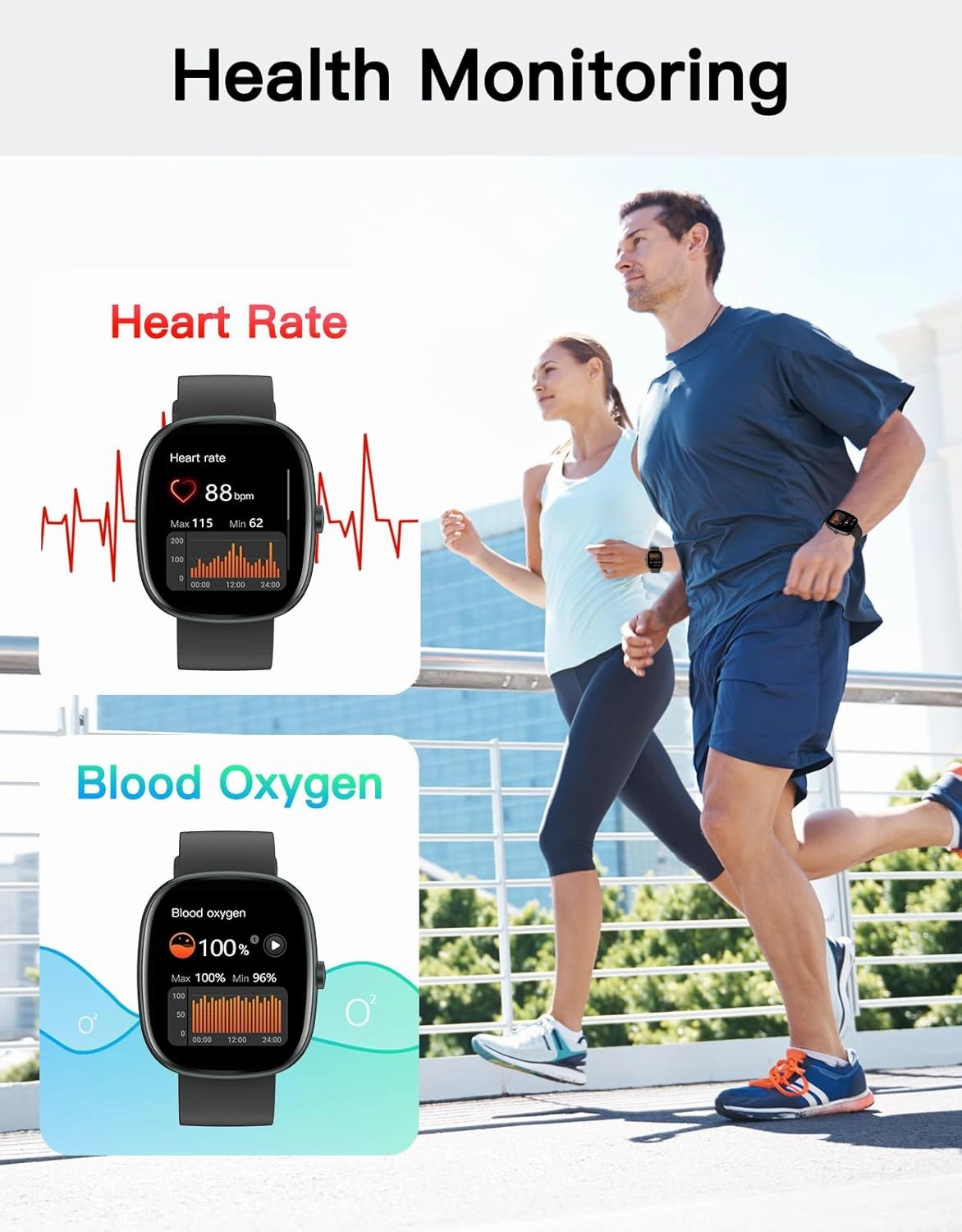 Fitness Tracker 2025 Ver. (Answer/Make Calls), 1.85" Smart Watch Fitness Watches for Women Men with 24/7 Heart Rate Blood Oxygen Monitor Sleep Tracker 100  Sport Modes IP68 Waterproof (Black)